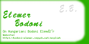 elemer bodoni business card